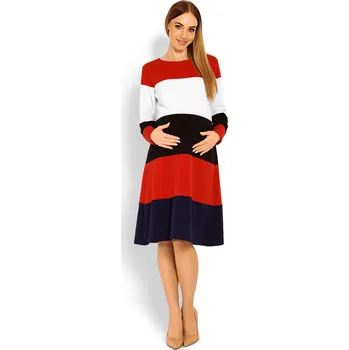 Dámské šaty Dámské šaty model 114520 - PeeKaBoo červená-bílá-granátová L/XL