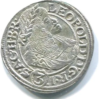 Leopold I. 3 Kreuzer 1668 / SHS. Breslau. Ag.