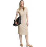 TOM TAILOR® DÁMSKÉ ŠATY Z MAČKANÉHO ÚPLETU - BÉŽOVÉ 38