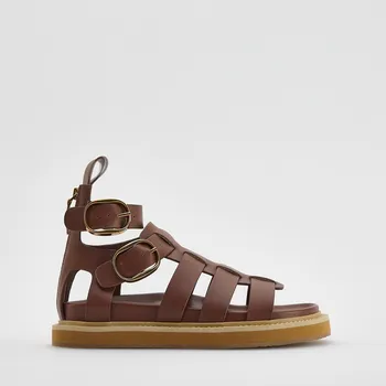 Dámské sandále Reserved - Kožené sandály - béžová - 777CP-80X - 777CP-80X-41