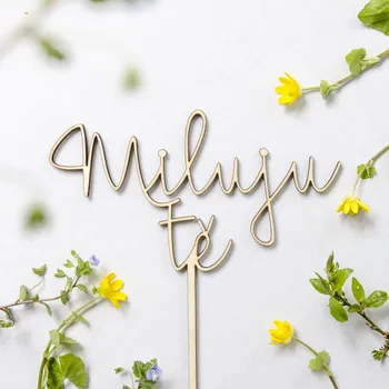 Svatební dekorace Dědova dílna Dřevěný zápich Miluju tě