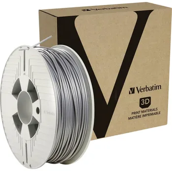 Filament Verbatim 55036 55036 vlákno pro 3D tiskárny ABS plast Vysoká tuhost 2.85 mm 1 kg hliníkově šedá 1 ks