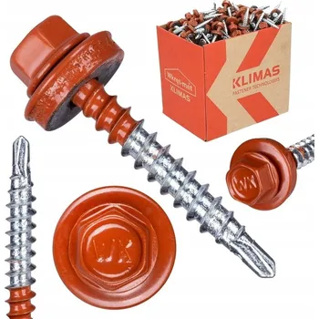 Šroub Farmářský šroub s podl. RAL 8004 4,8X25 (250ks)