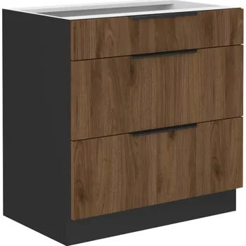 Obývací pokoj Spodní skříňka, ořech okapi/černá, MENZO 80 D 3S BB