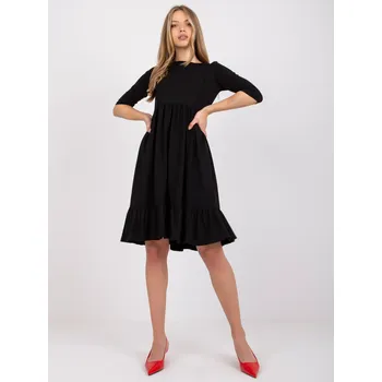 Oblečení a móda Dress-RV-SK-7554.74P-black RUE PARIS černá 3293998