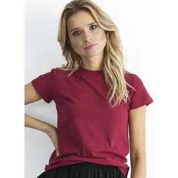 Dámské tričko T-shirt-RV-TS-4623.42-burgundy BASIC Feel Good červená 3290231