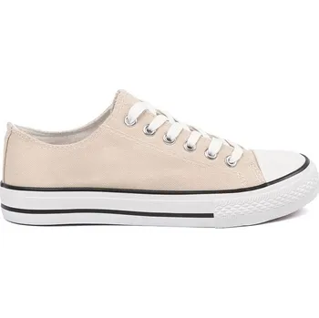 Dámské tenisky Moderní světle béžové dámské tenisky bez podpatku 39