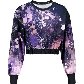 Dámská mikina Dámská funkční cropped mikina premium ALTISPORT VOJ/ALW055MI08 ČERNOFIALOVÁ XXL