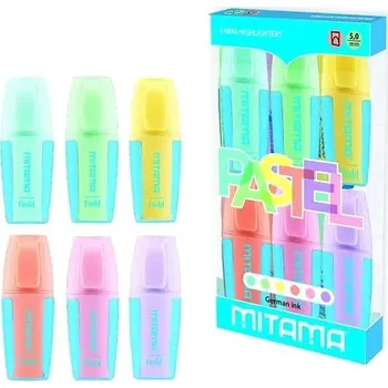 Zvýrazňovač Mitama Mini Pastel 5 mm, 6 ks