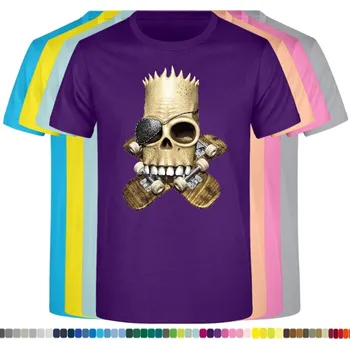 Pánská móda panske-levne-bavlnene-tricko-digi-potisk-pirat-skater Barva: Purple - purpurová, velikost: M