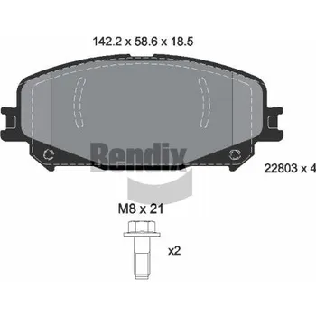 Brzdová destička Sada brzdových destiček, kotoučová brzda BENDIX Braking BPD1634