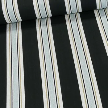 Potahové akrylové plátno (dralon, teflon) na zahradní nábytek, černo-šedé pruhy/proužky, š.180cm (látka v metráži)