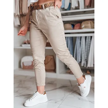 Dámské kalhoty Dámské casual kalhoty s páskem MADELINA DStreet krémová 3281442