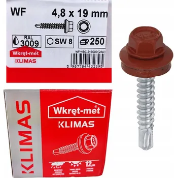 Spojovací materiál Sešívací farmářský šroub s podl. RAL 3009 4,8X19 (250ks)