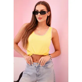 Dámská halenka Kesi Włoski Dámská halenka na ramínka s ozdobným lemem žlutý Kesi Włoski krémová 3281989