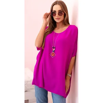 Dámská halenka Kesi Włoski Oversized halenka s přívěskem lilek Kesi Włoski fuchsiová 3331639