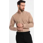 Pánská košile OMBRE OM-SHCS-0134 LIGHT BROWN XL