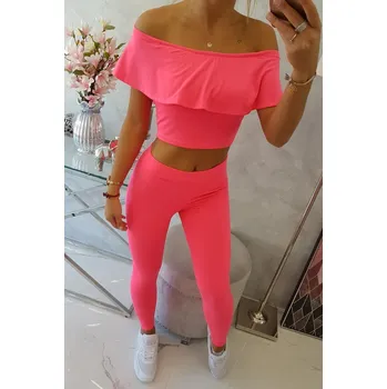 Souprava volánků růžová neonová UNI