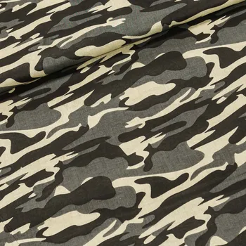 Bavlněné plátno 803000/570-35 šedý maskáčový vzor, š.140cm (látka v metráži)