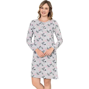 Dámská noční košile CHR-K 3022 šedá s plameňáky - Christina Secret XXL