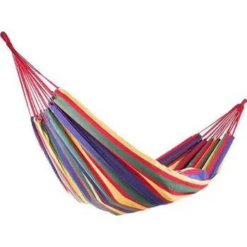 Zahradní nábytek SKITT Houpací bavlněná síť, červeno-fialová , dvojitá - 270x150cm