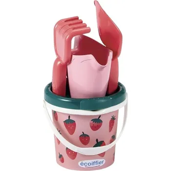 Hračka na písek Ecoiffier Kyblíček jahůdka s konvičkou a příslušenstvím