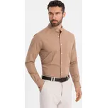 Pánská košile OMBRE OM-SHCS-0161 LIGHT BROWN L