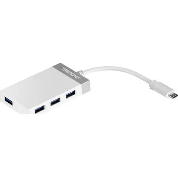 USB hub TrendNet TUC-H4E USB Hub 4 porty USB-A USB 3.2 Gen1 5 GBit/s s konektorem USB C šedá TUC-H4E