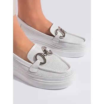 Dámské mokasíny Originální mokasíny dámské bílé bez podpatku 39