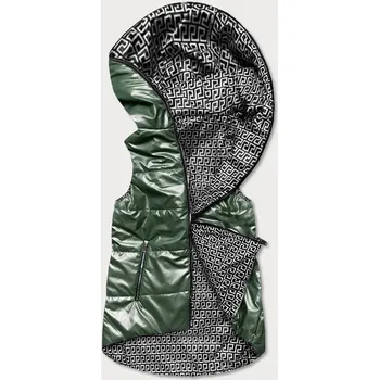 Dámská vesta Zelená dámská rozšířená oboustranná vesta (B8005-10) odstíny zelené S (36)