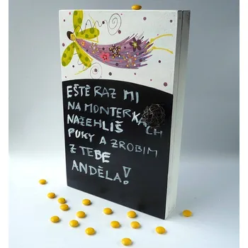 Skříňka na klíč POZNÁMKOVÁ SKŘÍŇKA NA KLÍČE - BÍLÁ S ANDĚLEM