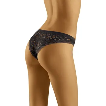 Dámské spodní prádlo Dámské kalhotky Flossy Soft Black - Wol-Bar XL