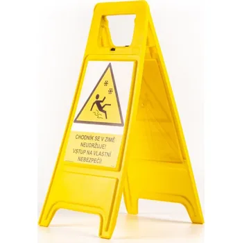 Značení Traiva s.r.o. Výstražný stojan - áčko, Chodník se v zimě neudržuje! Vstup na vlastní nebezpečí! Varianty: Výstražný stojan - áčko, Chodník se v zimě neudržuje! Vstup na vlastní nebezpečí!, Kód: 27008