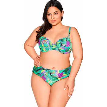 Dámské plavky Spodní díl plavek Ava SF 211/5/B Vibrant Green Brazilian S-3XL zářivě zelená 3XL-46