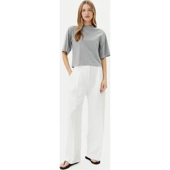 Dámské kalhoty Tommy Hilfiger Kalhoty z materiálu WW0WW47214 Bílá Regular Fit 44