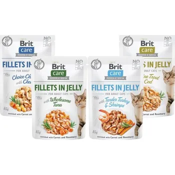 Brit Care Cat Fillets in Jelly Ochutnávkový mix 4 x 85 g