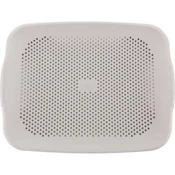 Kuchyňské prkénko Florina Plastová deska na krájení a cedník 27,5x36,5x3cm světle šedá