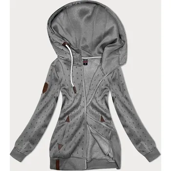 Dámská mikina Šedá dámská rozepínací mikina se stahovacími lemy (2306) odstíny šedé XXL (44)