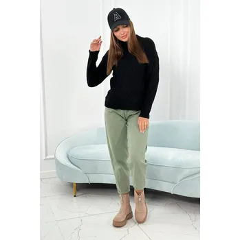 Dámský svetr Svetr s dekorativní vazbou černý UNI