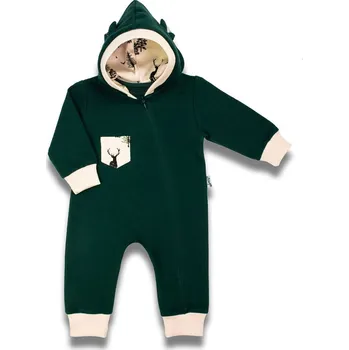 Kojenecký overall Kojenecký teplákový overal s kapucí Nicol Bambi zelená Barva: Zelená, velikost: 56