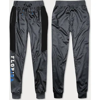 Pánské kalhoty Tmavě šedé pánské teplákové kalhoty (8K199) odstíny šedé M