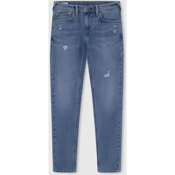 Dámské kalhoty Pepe Jeans Chlapecké džíny FINLY REPAIR Barva: denim (odpovídá obrázku), Velikost: 6 LET