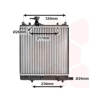 Chladič motoru Chladič, chlazení motoru VAN WEZEL 52002057