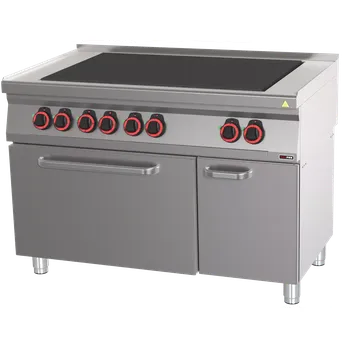 Sporák Sporák elektrický s 6 tálovými plotnami s troubou GN 2/1 | REDFOX - SPLT 70/120-21 E