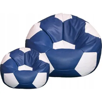 Sedací pytel TopKing Sedací vak míč XXXL 100 cm + podnožník XL 35 cm, modro/bílý
