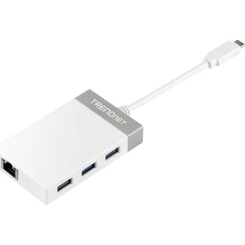 USB hub TrendNet TUC-ETGH3 3 porty USB kombinovaný hub šedá