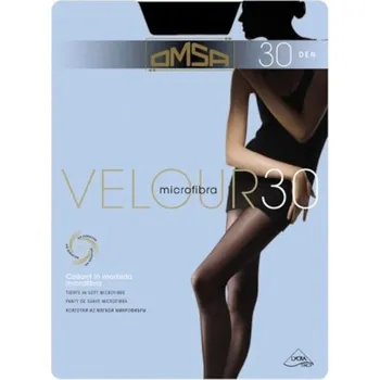 Dámské punčochy Dámské punčochové kalhoty Omsa Velour 30 den caramello/odd.béžová 2-S