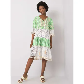 Dámské šaty Dress-DHJ-SK-13567.41P-white-green Italy Moda šedá 3292309