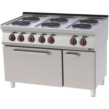 Sporák Sporák elektrický s horkovzdušnou elektrickou troubou GN 1/1 - 6x plotýnka 400 V | REDFOX - SPT 70/120 11 E