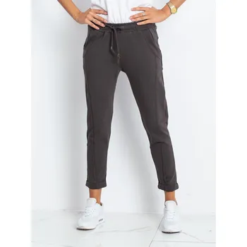Sweatpants-RV-DR-3589.08X-dark khaki BASIC Feel Good hnědá 3290741